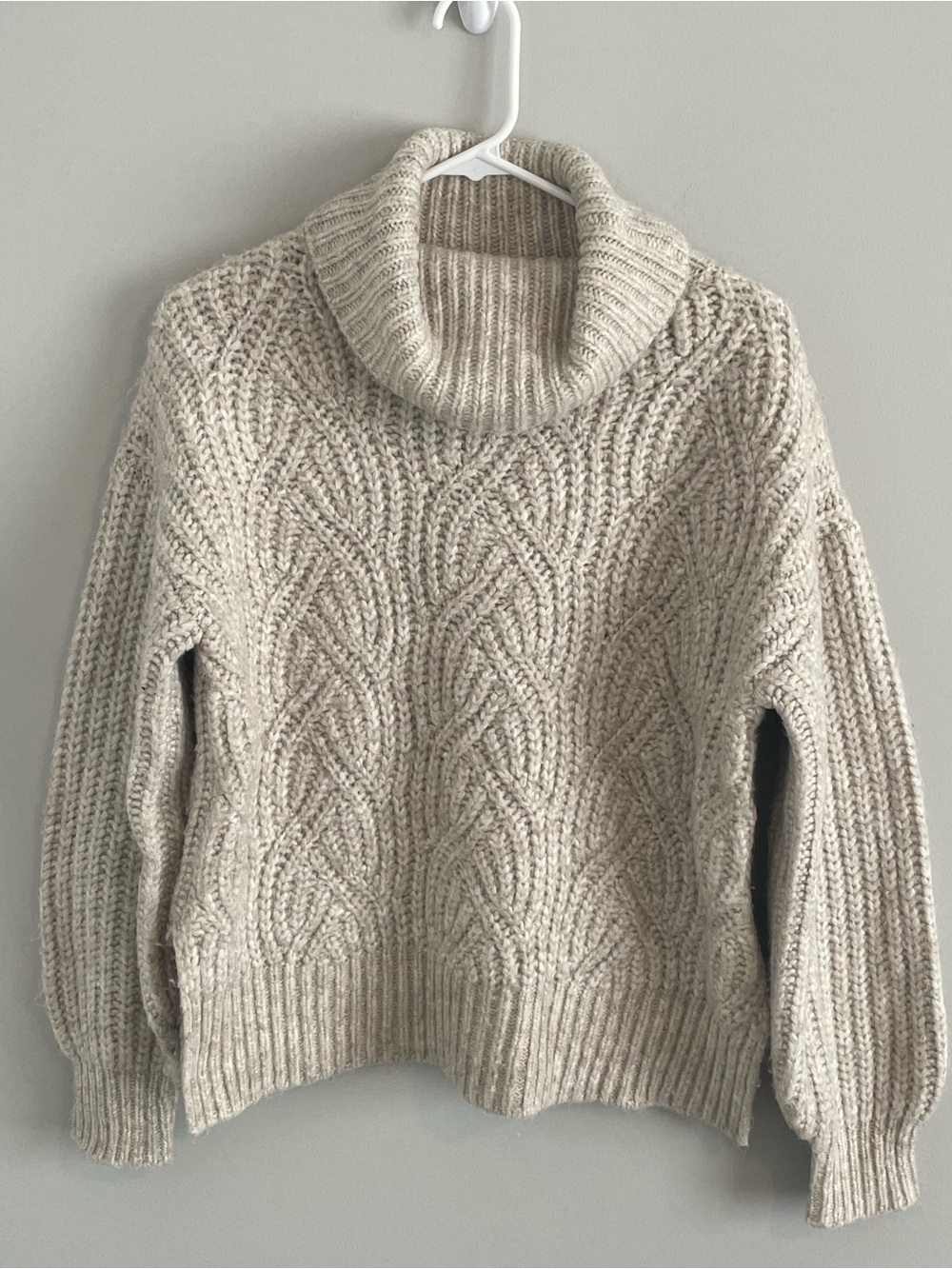 a new day Cream Cable Knit Turtleneck Sweater